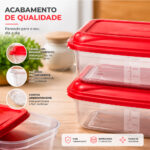 Conjunto 2 Potes Plásticos Retangulares 850ml Giplás - Imagem 4