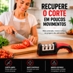 Afiador Manual de Facas 3 Estágios Afiação Rápida Premium - Imagem 4