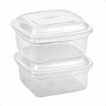 Conjunto 2 Potes Plásticos Quadrados 750ml Giplás - Imagem 7