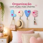 Gancho Love 4 Unidades Adesivo Decorativo Para Parede - Imagem 2