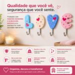 Gancho Love 4 Unidades Adesivo Decorativo Para Parede - Imagem 6