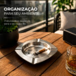 Cinzeiro Quadrado Inox 11cm Kehome Design Elegante Premium - Imagem 3