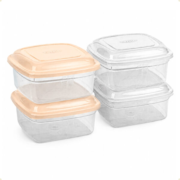 Conjunto 2 Potes Plásticos Quadrados 750ml Giplás