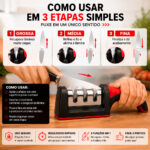Afiador Manual de Facas 3 Estágios Afiação Rápida Premium - Imagem 5