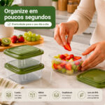 Conjunto 3 Potes Plásticos Quadrados 400ml Giplás - Imagem 4