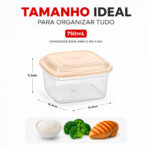 Conjunto 2 Potes Plásticos Quadrados 750ml Giplás - Imagem 5