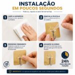 Gancho Adesivo  Dourado 4 Unidades Multiuso Organizador - Imagem 5