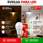 Kit 5 Lâmpadas LED Kian Classic 12W Bivolt 6500K Branco Frio - Imagem 5