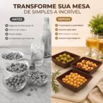 Kit 3 Mini Petisqueiras Quadradas Evo 11,5x11,5x3cm Imbuia - Imagem 4
