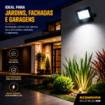Kit 2 Refletores LED 30W Slim 6500K Frio Bivolt Economax - Imagem 4