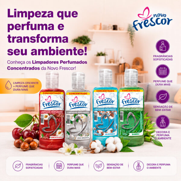 Limpador Perfumado Concentrado 2 Unidades 120ml Novo Frescor