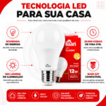 Kit 10 Lâmpadas LED Kian Classic 12W Bivolt 3000K Amarela - Imagem 4