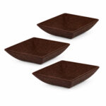 Kit 3 Mini Petisqueiras Quadradas Evo 11,5x11,5x3cm Imbuia