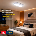 Kit 2 Luminárias LED Kian Turtle 12W Oval Sobrepor 4000K - Imagem 3