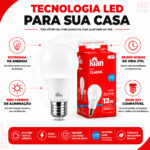 Kit 10 Lâmpada LED Kian Classic 12W Bivolt 6500K Branco Frio - Imagem 4