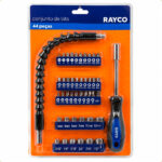 Jogo Bits Rayco 44 Peças Com Extensor Flexível Parafusadeira