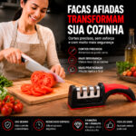 Afiador Manual de Facas 3 Estágios Afiação Rápida Premium - Imagem 3