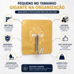 Gancho Adesivo  Dourado 4 Unidades Multiuso Organizador - Imagem 6