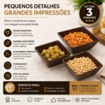 Kit 3 Mini Petisqueiras Quadradas Evo 11,5x11,5x3cm Imbuia - Imagem 3
