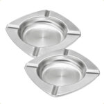 Cinzeiro Quadrado Inox 11cm 2 Unidades Kehome Elegante