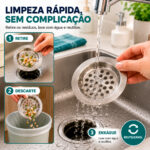 Kit 2 Protetor Ralo de Pia 7cm Aço Inox Lavável Reutilizável - Imagem 5
