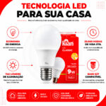 Kit 5 Lâmpadas LED Kian Classic 9W Bivolt 3000K Amarela - Imagem 4