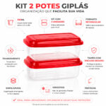 Conjunto 2 Potes Plásticos Retangulares 850ml Giplás - Imagem 6
