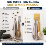Gancho Adesivo  Dourado 4 Unidades Multiuso Organizador - Imagem 8