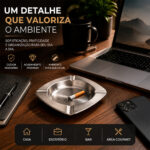 Cinzeiro Quadrado Inox 11cm Kehome Design Elegante Premium - Imagem 6