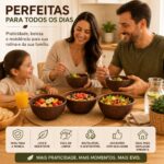 Kit 3 Tigelas Redondas Pequenas 300ml Evo 12x6cm Imbuia - Imagem 3