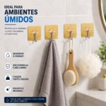 Gancho Adesivo  Dourado 4 Unidades Multiuso Organizador - Imagem 4