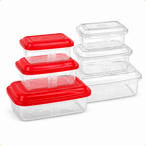 Conjunto 3 Potes Plasticos Retangulares 850/400/250ml Giplás