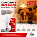 Kit 5 Lâmpadas LED Kian Classic 12W Bivolt 3000K Amarela - Imagem 6