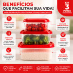 Conjunto 3 Potes Plasticos Retangulares 850/400/250ml Giplás - Imagem 4