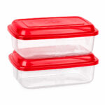 Conjunto 2 Potes Plásticos Retangulares 850ml Giplás