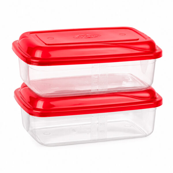 Conjunto 2 Potes Plásticos Retangulares 850ml Giplás