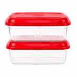Conjunto 2 Potes Plásticos Retangulares 850ml Giplás - Imagem 2