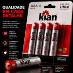 Kit 20 Pilhas AAA Palito Kian 1.5V Zinco Longa Duração - Imagem 5