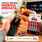 Kit 12 Pilhas AAA Palito Kian 1.5V Zinco Longa Duração - Imagem 3