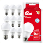 Kit 10 Lâmpadas LED Kian Classic 9W Bivolt 6500K Branco Frio