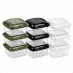 Conjunto 3 Potes Plásticos Quadrados 400ml Giplás
