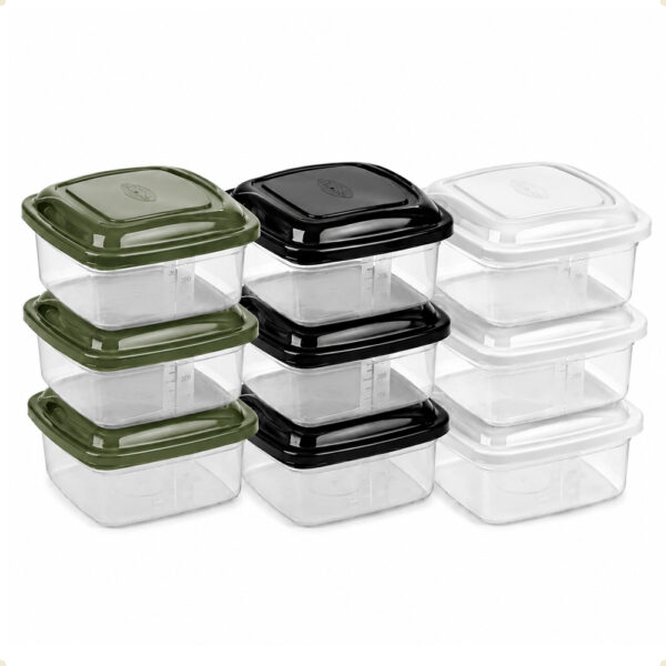 Conjunto 3 Potes Plásticos Quadrados 400ml Giplás