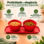 Kit Petisqueira Funny Evo 3 Peças Sustentável Lanches Festas - Imagem 3