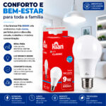 Kit 10 Lâmpadas LED Kian Classic 9W Bivolt 6500K Branco Frio - Imagem 6