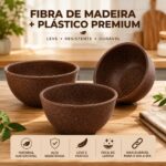 Kit 3 Tigelas Redondas Pequenas 300ml Evo 12x6cm Imbuia - Imagem 5