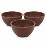 Kit 3 Tigelas Redondas Pequenas 300ml Evo 12x6cm Imbuia