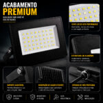 Kit 2 Refletores LED 50W Slim 6500K Frio Bivolt Economax - Imagem 6