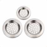 Kit Protetor Ralo de Pia 3 Peças 5,5/7,7/7,7cm Aço Inox