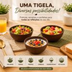 Kit 3 Tigelas Redondas Pequenas 300ml Evo 12x6cm Imbuia - Imagem 2