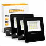 Kit 3 Refletores LED 30W Slim 6500K Frio Bivolt Economax